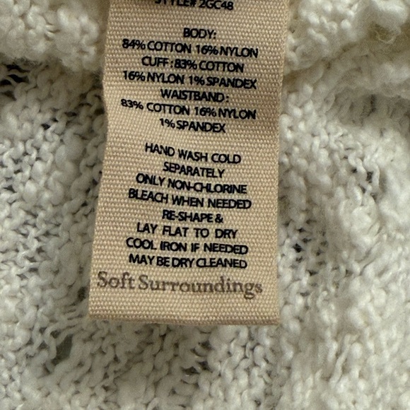 Soft Surroundings Calistoga Pointelle Cardigan Ivory Pearl M - Picture 4 of 9